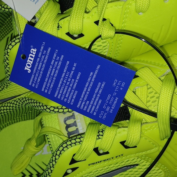 Joma Men Dribling Indoor Soccer Lemon Shoes Exercise your freedom Size 12 NWT - Picture 6 of 7